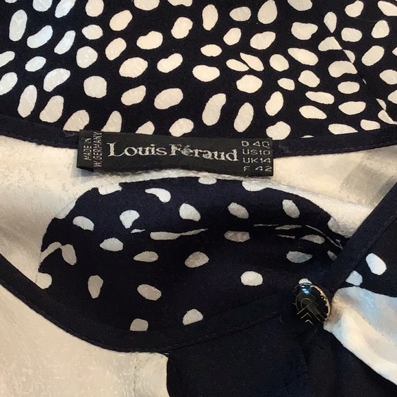 Louis Feraud vintage silk bow dress, cream/black, size 10 - Picture 12 of 13